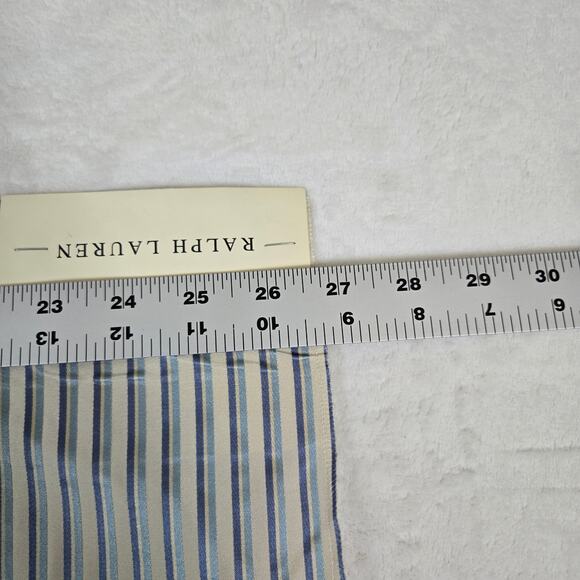 VTG Ralph Lauren Upholstery Fabric Remnant Norbury Stripe Sky/Marine 27x27 0801 - Picture 4 of 5